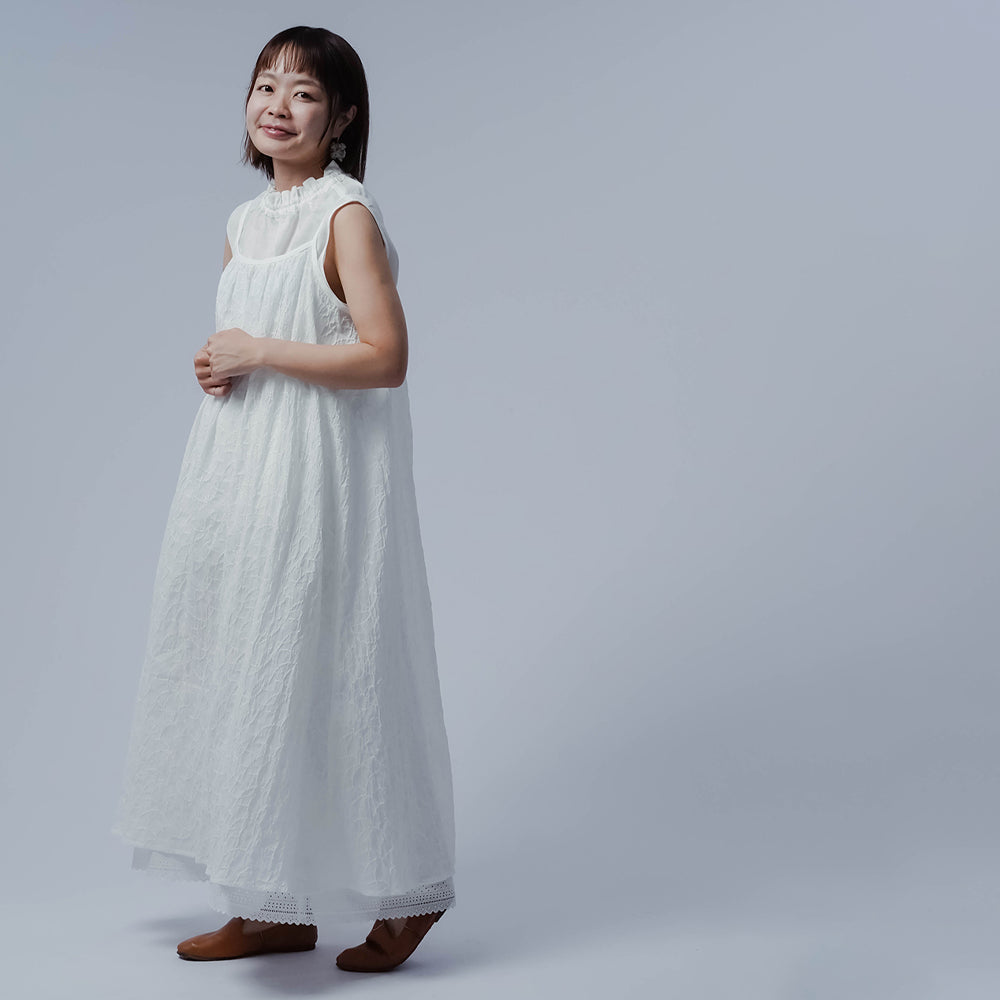 【soco】清涼感たっぷり エンブロイダリーレースドレス / 白色 a004f-wht1 - wafu